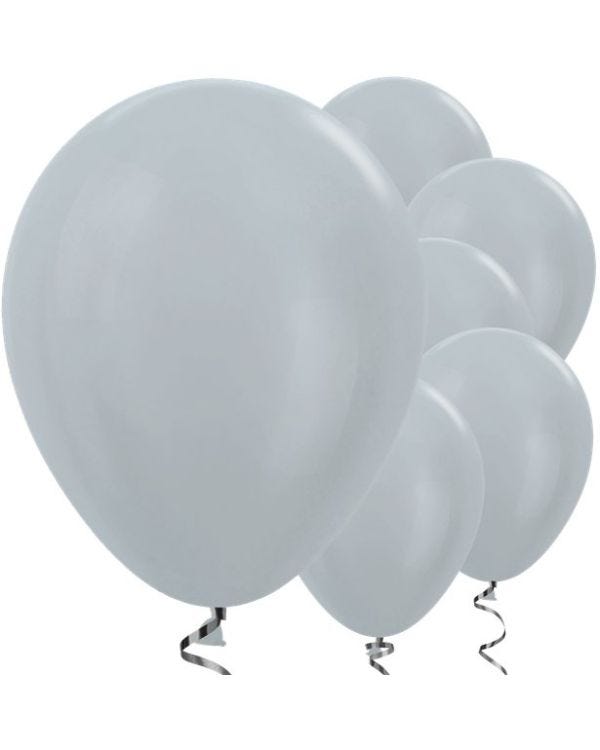 Silver Satin Balloons - 12&quot; Latex Balloons (50pk)