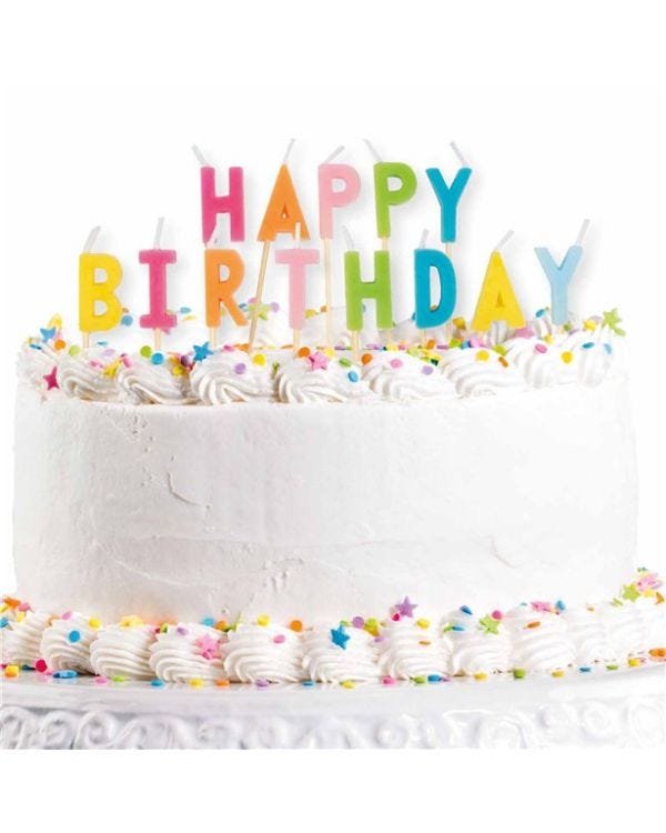 Happy Birthday Colourful Pick Candles