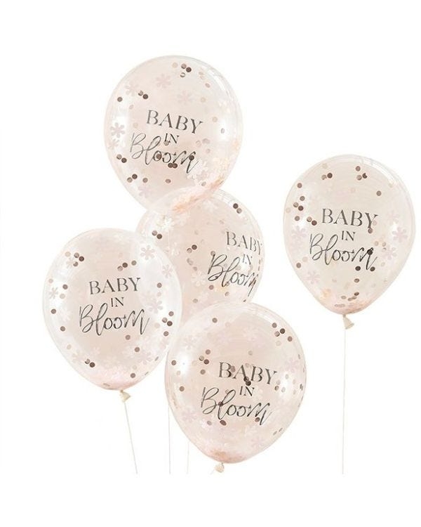 Baby In Bloom Flower Confetti Latex Balloons - 12&quot; (5pk)