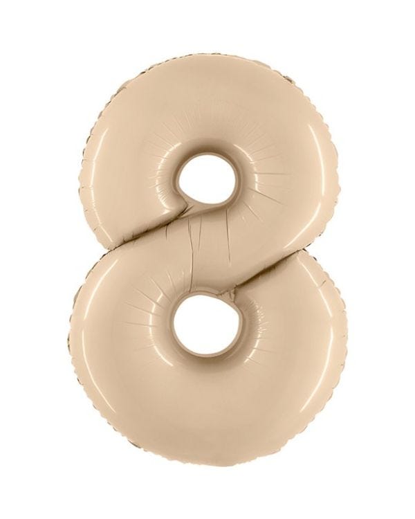 Number 8 Satin Cream Foil Balloon - 40&quot;