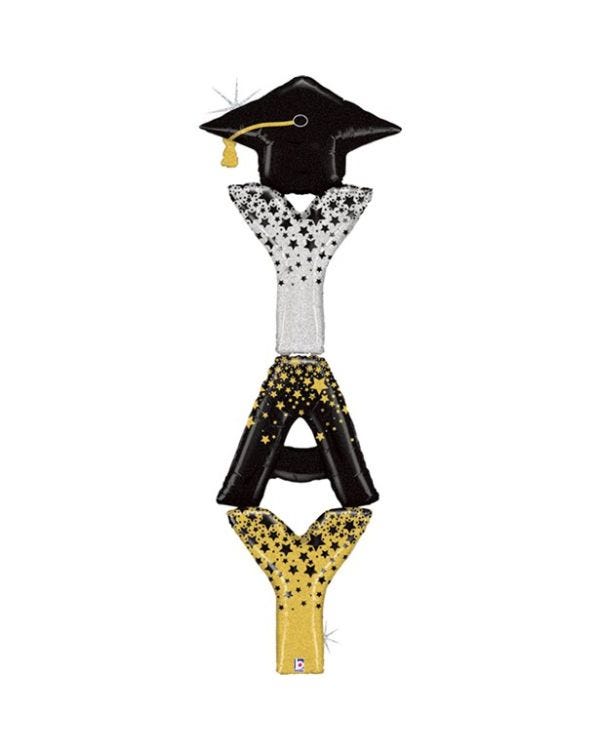 Yay Graduation Holographic Foil Balloon - 72&quot;