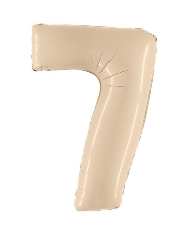 Number 7 Satin Cream Foil Balloon - 40&quot;