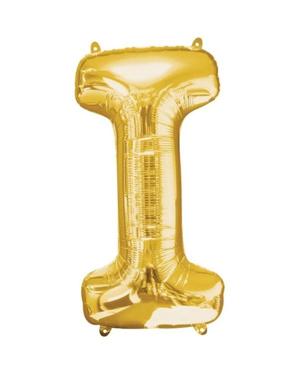Gold Letter I Balloon - 16&quot; Foil