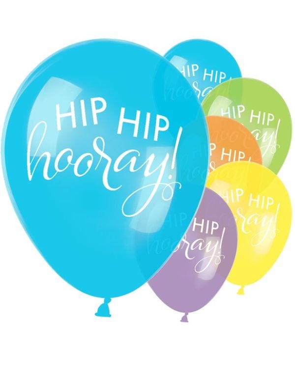 Hip Hip Hooray Pastel Mix Balloons - 11&quot; Latex (25pk)