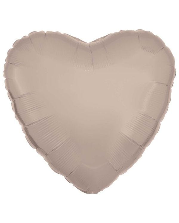 Silk Lustre Latte Heart Foil - 18&quot;