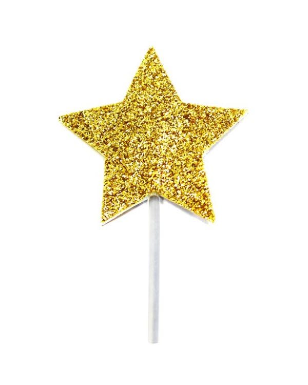 Star Gold Glitter Cake Topper - 3.5cm (12pk)
