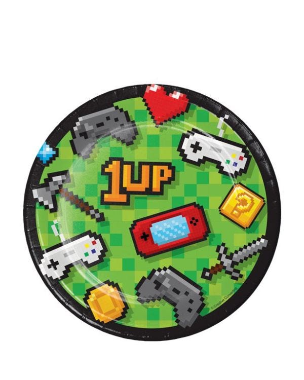 Game On Paper Dessert Plates - 17cm (8pk)