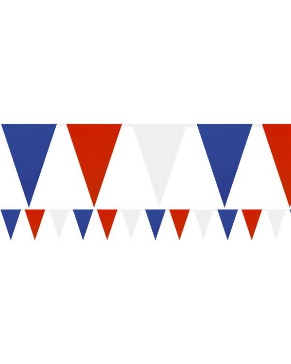Red, White &amp; Blue Plastic Bunting - 7m