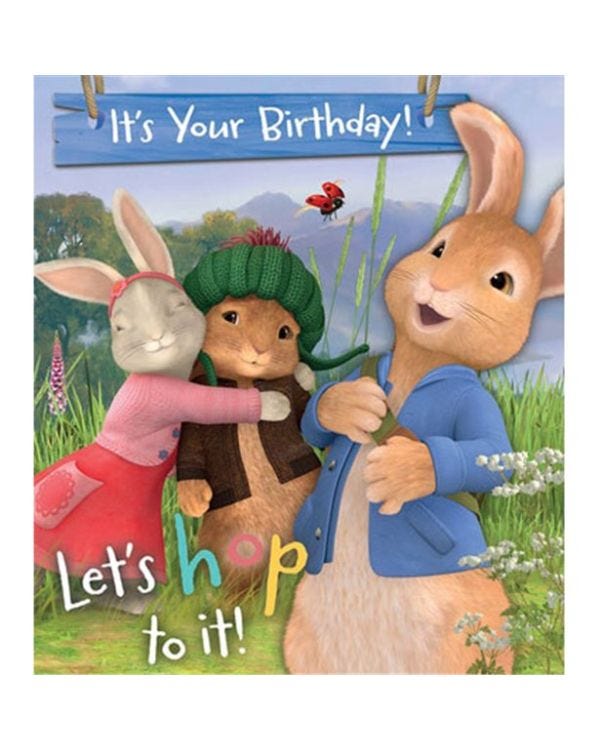 Peter Rabbit Birthday Activity Card