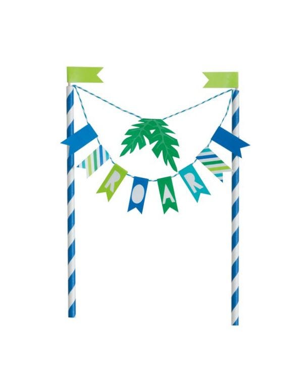 Dino-Roar Party Bunting Cake Topper