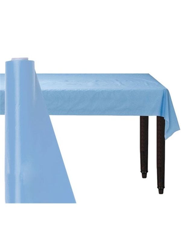 Baby Blue Table Roll - 30m Plastic