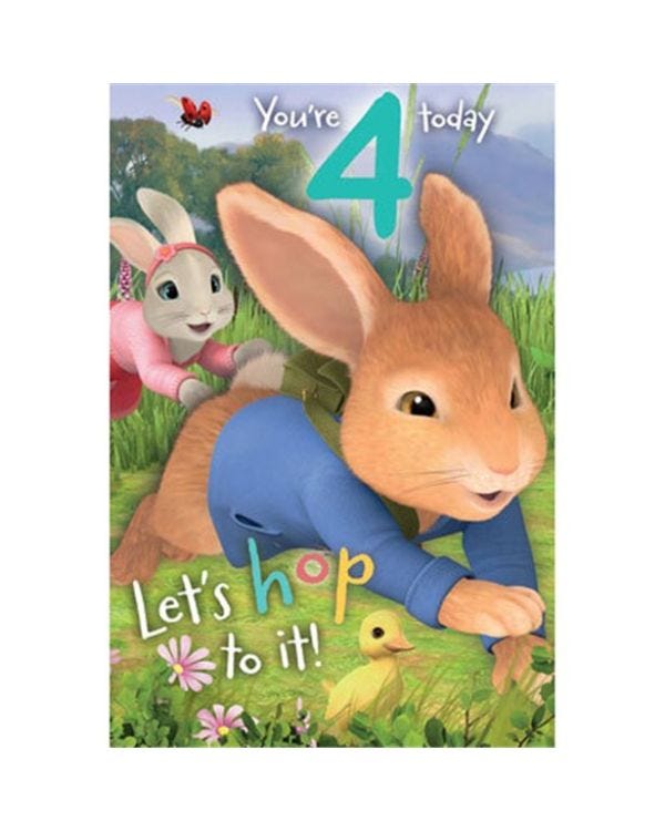 Peter Rabbit Age 4 Activity Birthday Card