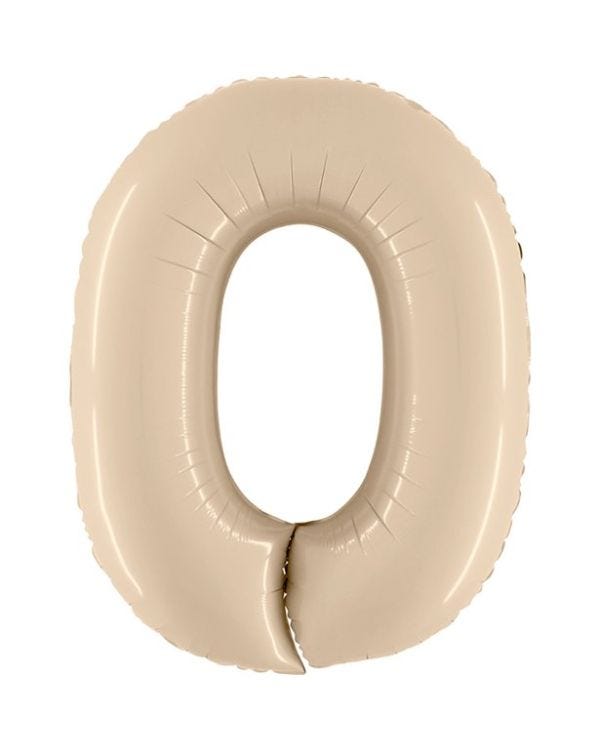 Number 0 Satin Cream Foil Balloon - 40&quot;