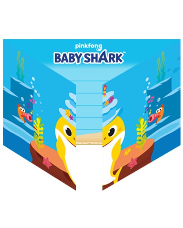 Baby Shark Party Invitations (8pk)