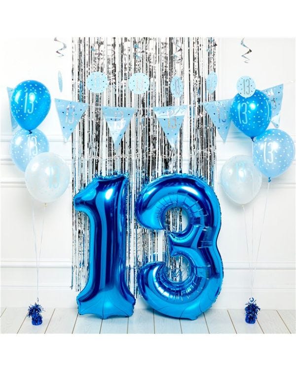Blue 13th Birthday Premium Decoration Kit