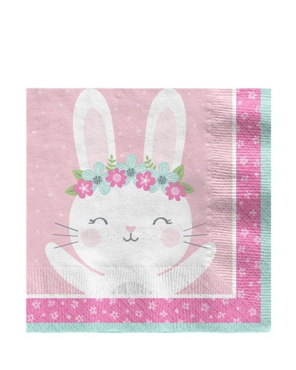 Birthday Bunny Paper Napkins - 33cm (16pk)