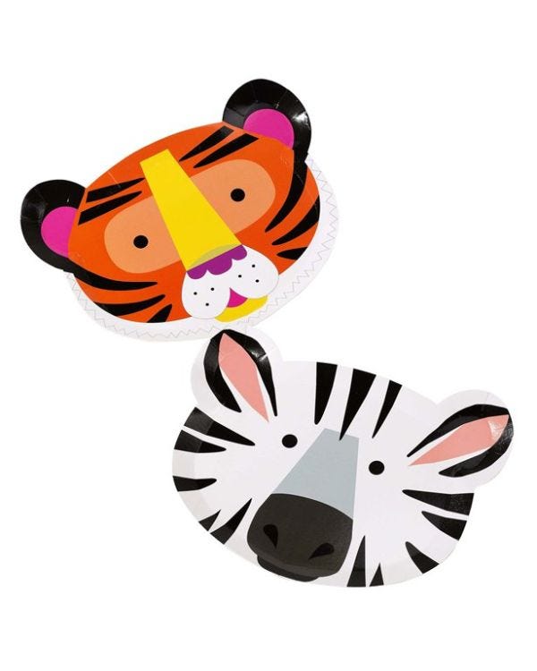 Party Animals Shaped Paper Plates - 23cm (12pk)