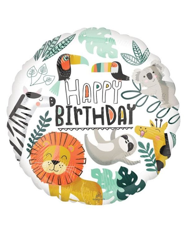 Get Wild Safari &#039;Happy Birthday&#039; Foil Balloon - 18&quot;