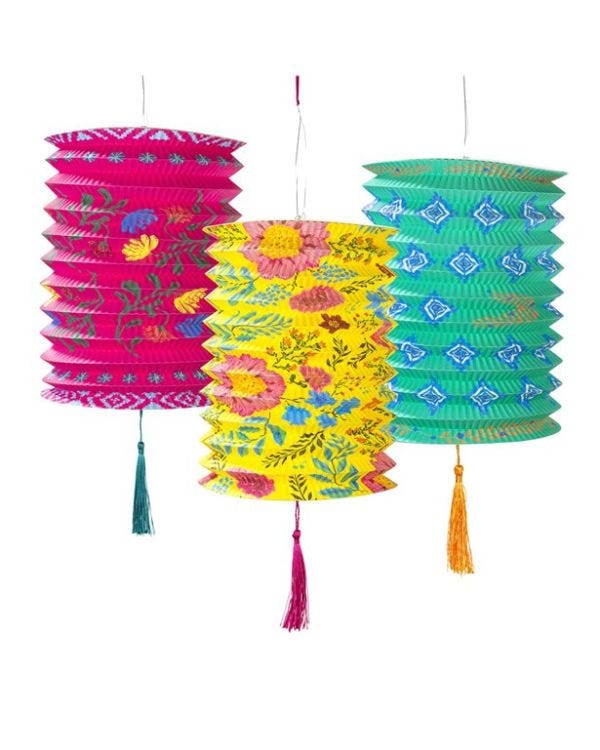 Mexican Boho Paper Lanterns (3pk)