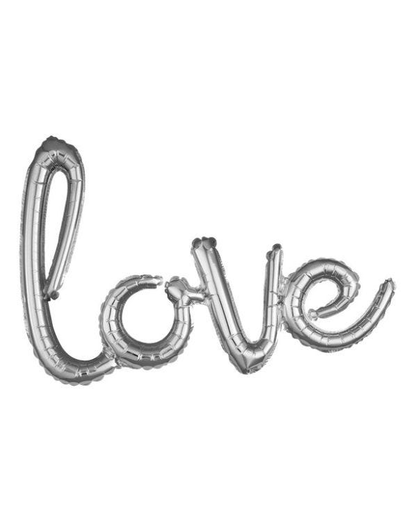 Silver Love Phrase Balloon - 31&quot; Foil