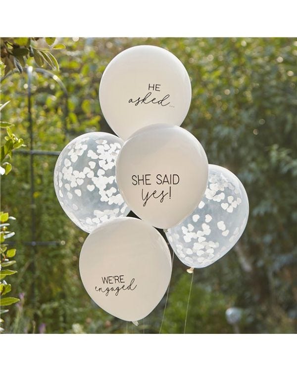 She Said Yes Confetti Latex Balloons - 12&quot; (5pk)