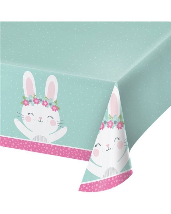 Birthday Bunny Plastic Table Cover -1.2m x 1.8m