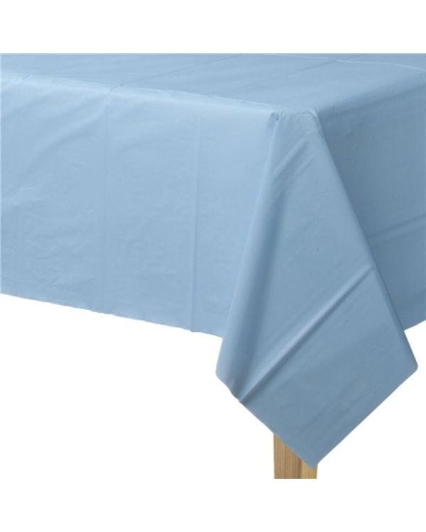 Baby Blue Plastic Tablecover - 1.4m x 2.8m