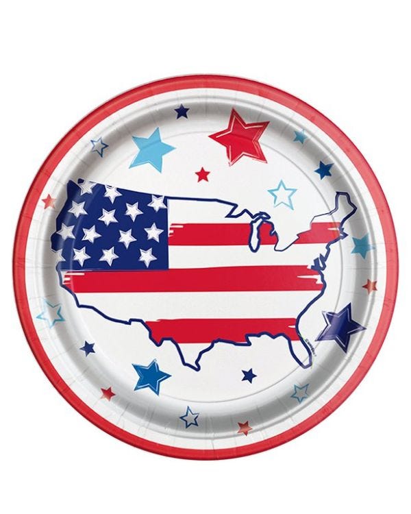 American Flag Dinner Plates - 22cm (8pk)