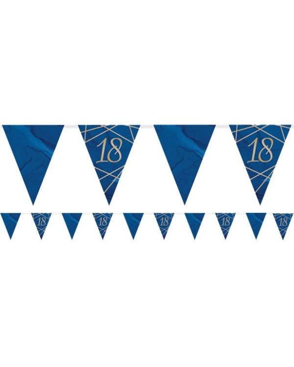 Navy &amp; Gold Geode 18th Birthday Paper Bunting - 3.7m