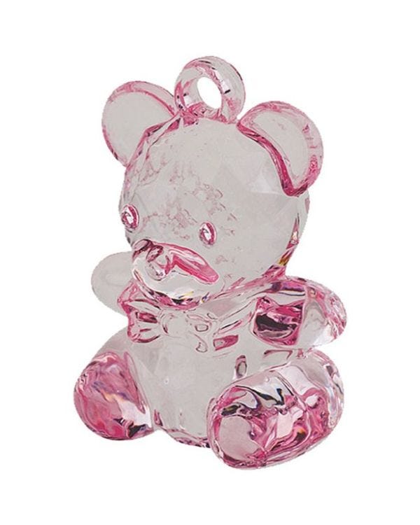 Pink Crystal Teddy - 4.5cm (6pk)