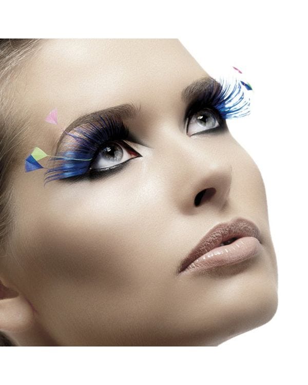 Blue Feather Eyelashes