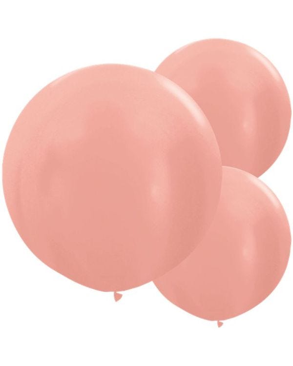 Metallic Rose Gold Balloons - 24&quot; Latex (3pk)