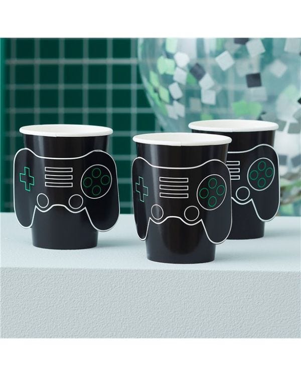 Gamer Pop Out Paper Cups - 266ml (8pk)