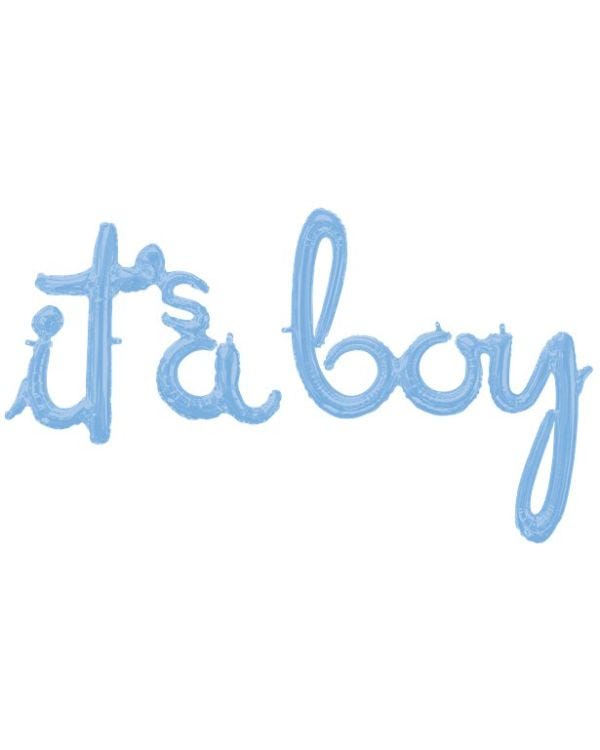 Baby Blue It&#039;s A Boy Phrase Balloon - 56&quot; Foil