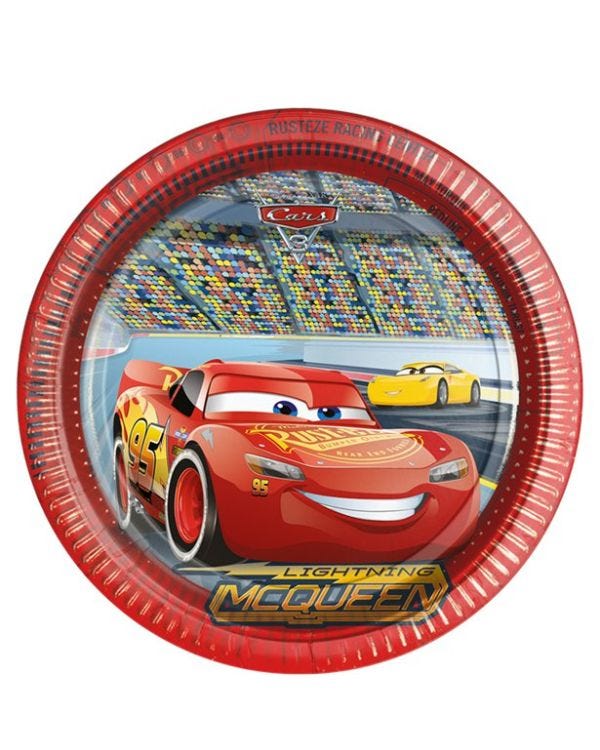 Disney Cars 3 - Paper Party Plates - 23cm (8pk)