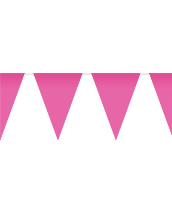 Bright Pink Plastic Bunting - 10m