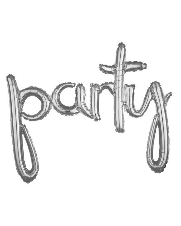 Silver Party Phrase Balloon - 39&quot; Foil