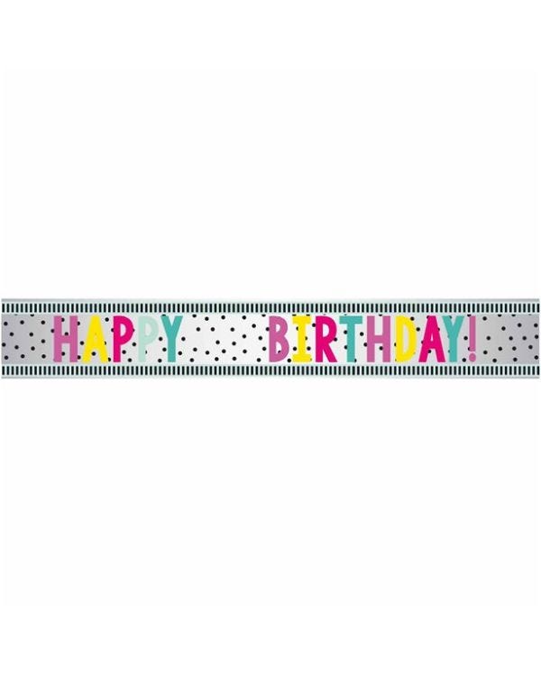 Happy Birthday Dots Add an Age Foil Banner