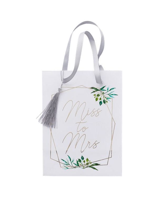 Botanical Hen Miss To Mrs Paper Party Bags (5pk)
