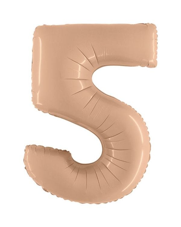 Number 5 Satin Nude Foil Balloon - 40&quot;