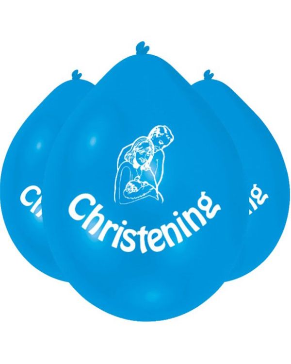Christening Blue Balloons - 9&#039;&#039; Latex (10pk)
