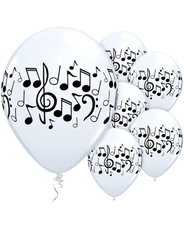 Music Notes Balloons - 11&quot; Latex (25pk)