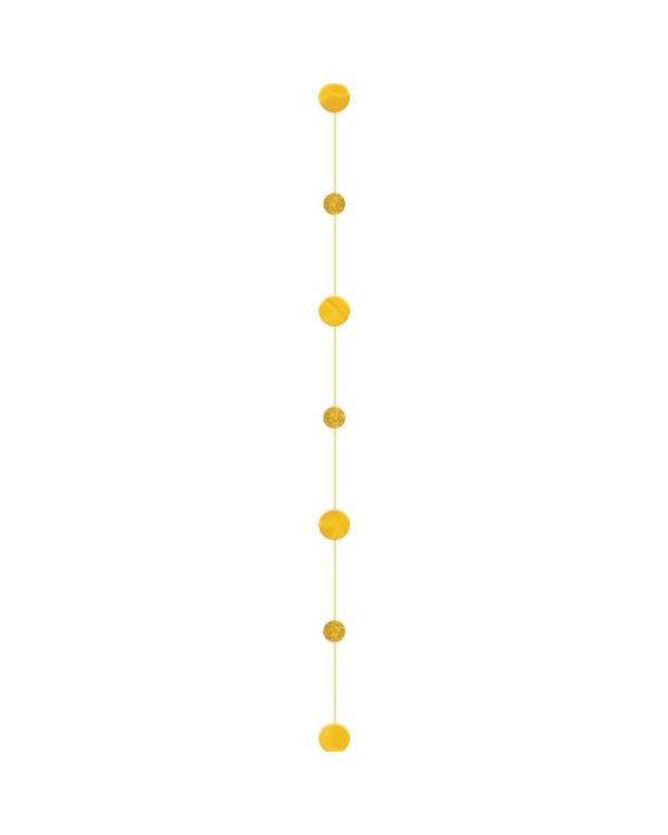 Gold Glitter Paper Circles Balloon Tail - 1.8m