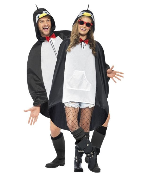 Penguin Party Poncho - Adult Costume
