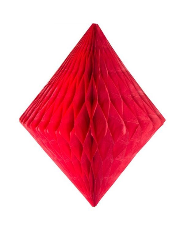 Red Honeycomb Diamond Decoration - 30cm
