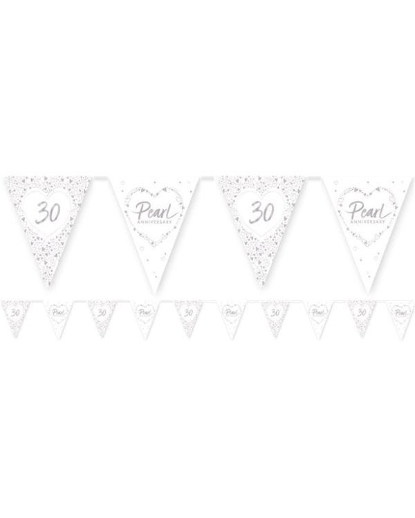 30th Pearl Wedding Anniversary Bunting - 3.7m