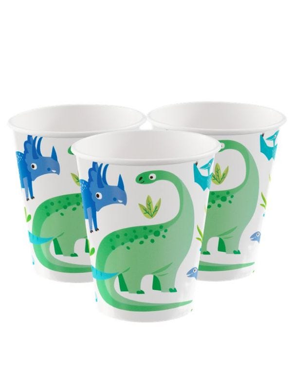 Dino-Roar Paper Cups - 266ml (8pk)