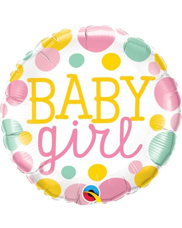 Dotty Baby Girl Foil Balloon - 18&quot; Balloon