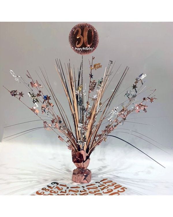 Personalised Rose Gold Birthday Centre Piece with Numbers