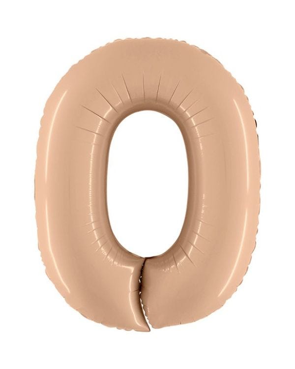 Number 0 Satin Nude Foil Balloon - 40&quot;